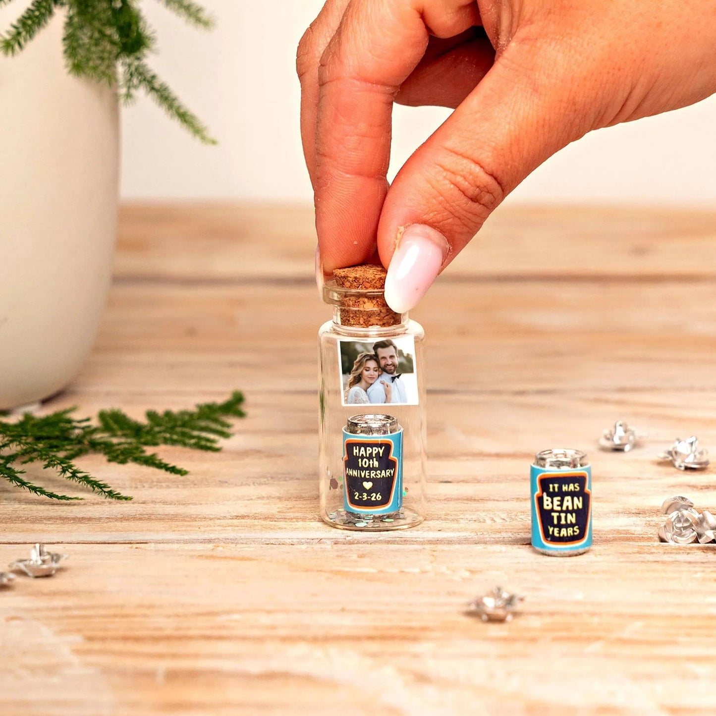 10th Anniversary Tin Can Message Bottle
