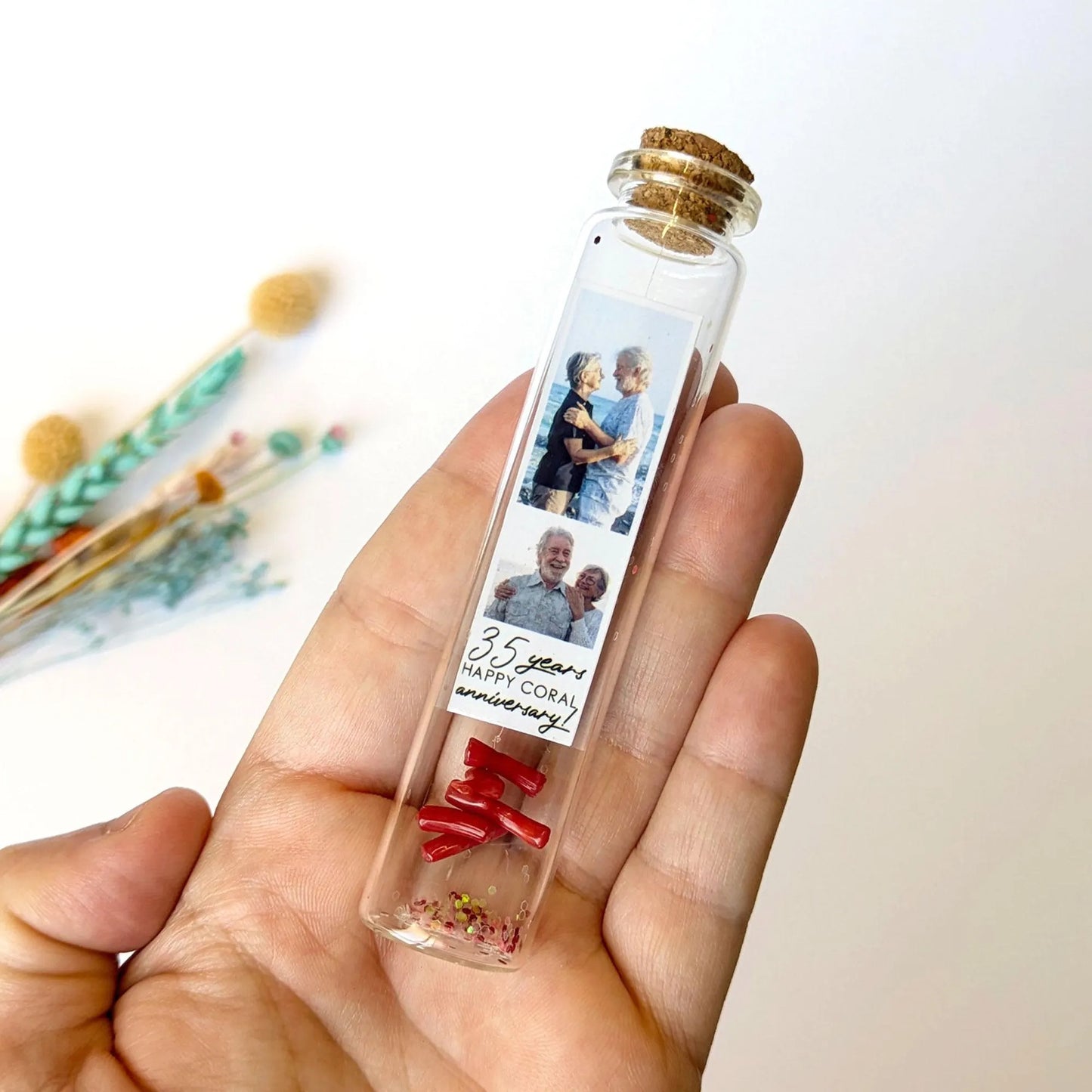 35th Anniversary Coral Message Bottle