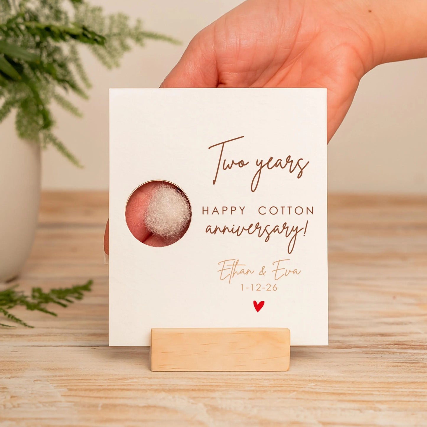 2nd Anniversary Cotton Ball Card