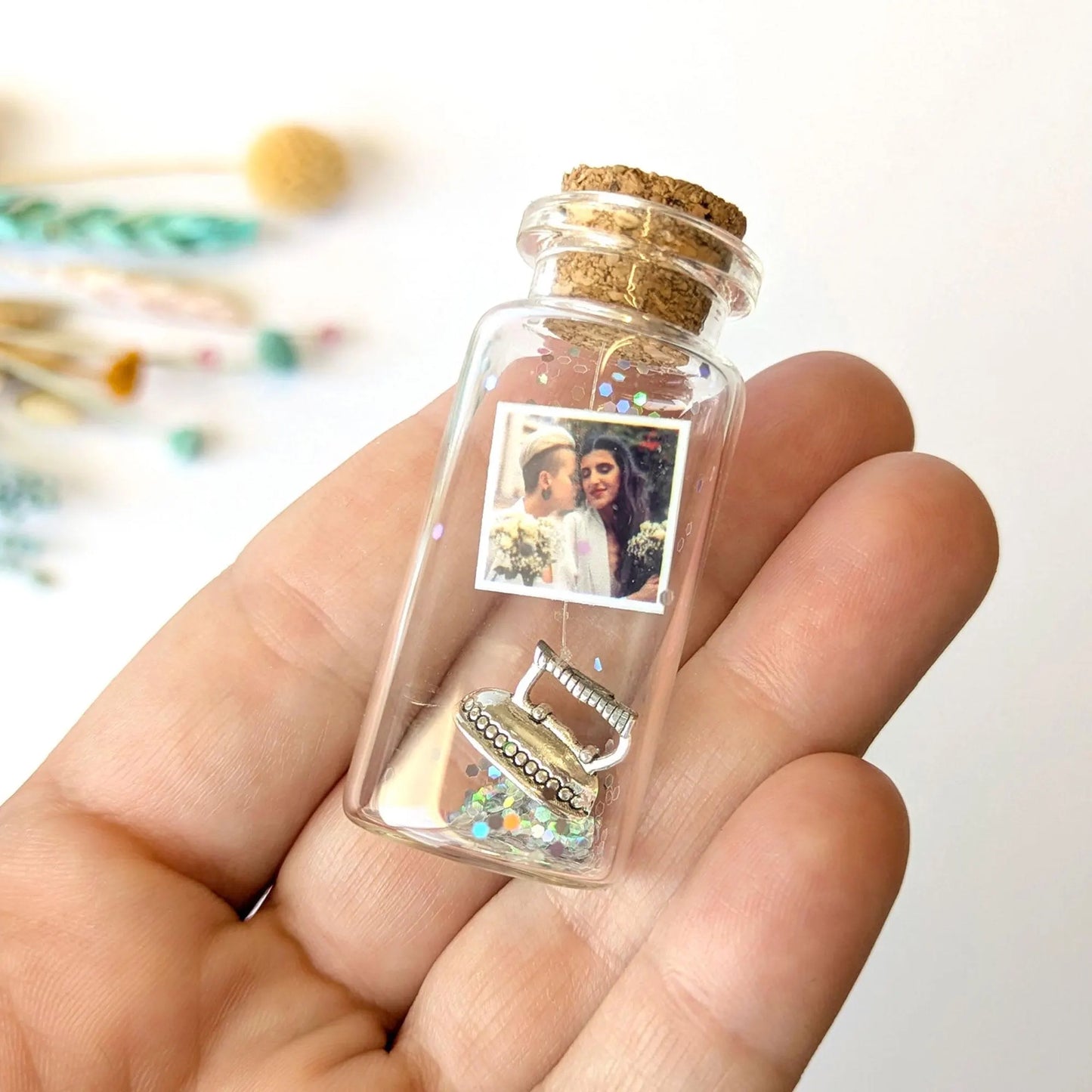 6th Anniversary Iron Charm Message Bottle