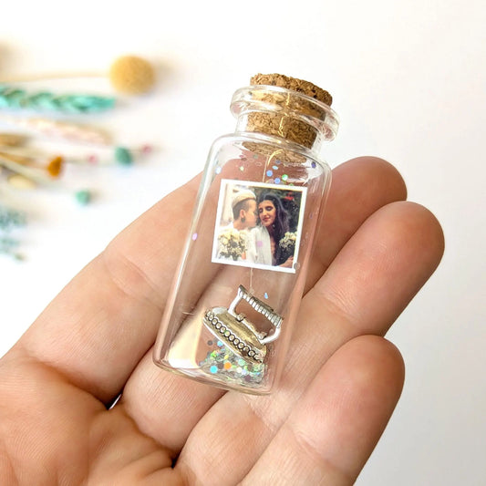 6th Anniversary Iron Charm Message Bottle