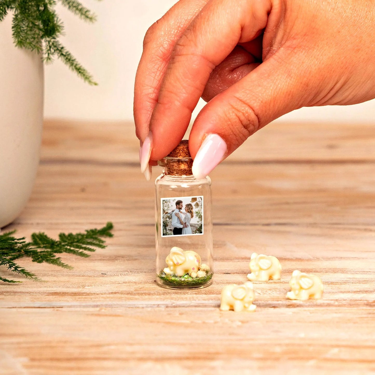 14th Anniversary Ivory Elephant Message Bottle