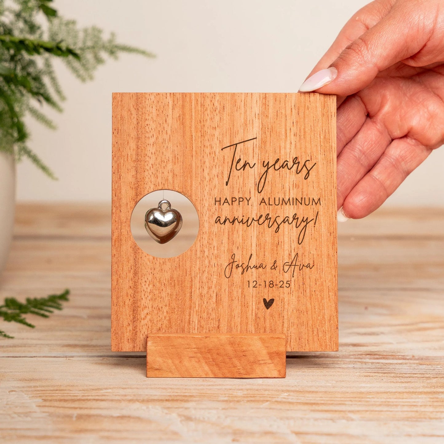 10th Anniversary Aluminum Heart Card