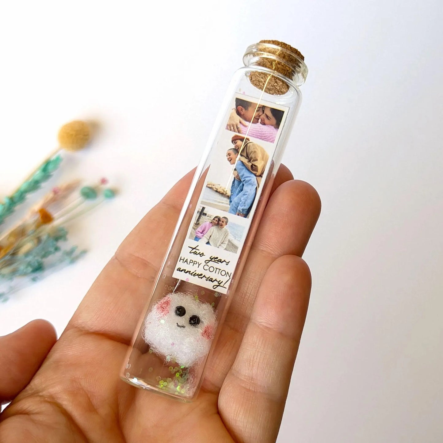 2nd Anniversary Cotton Cloud Message Bottle