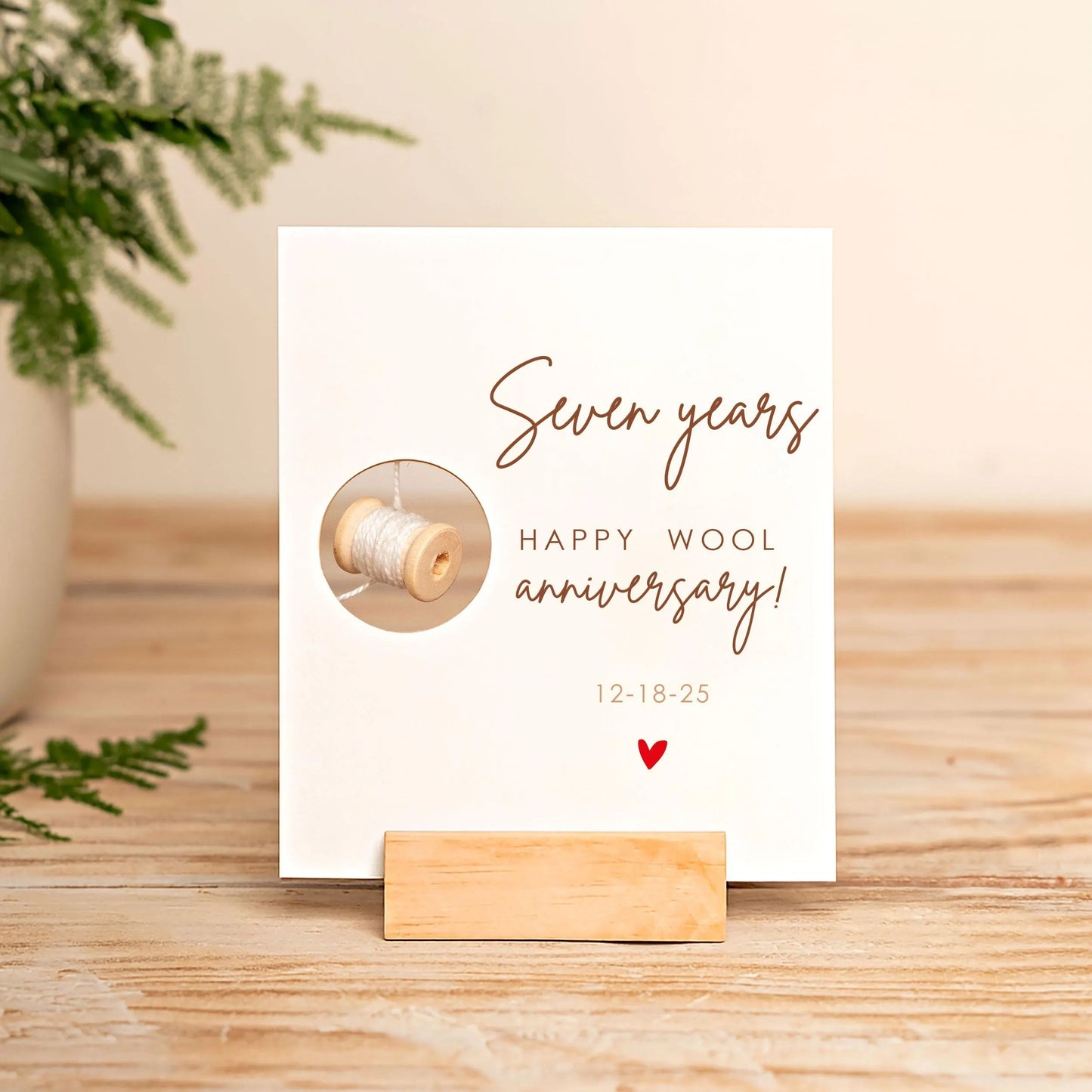 7th Anniversary Wool Skein Card