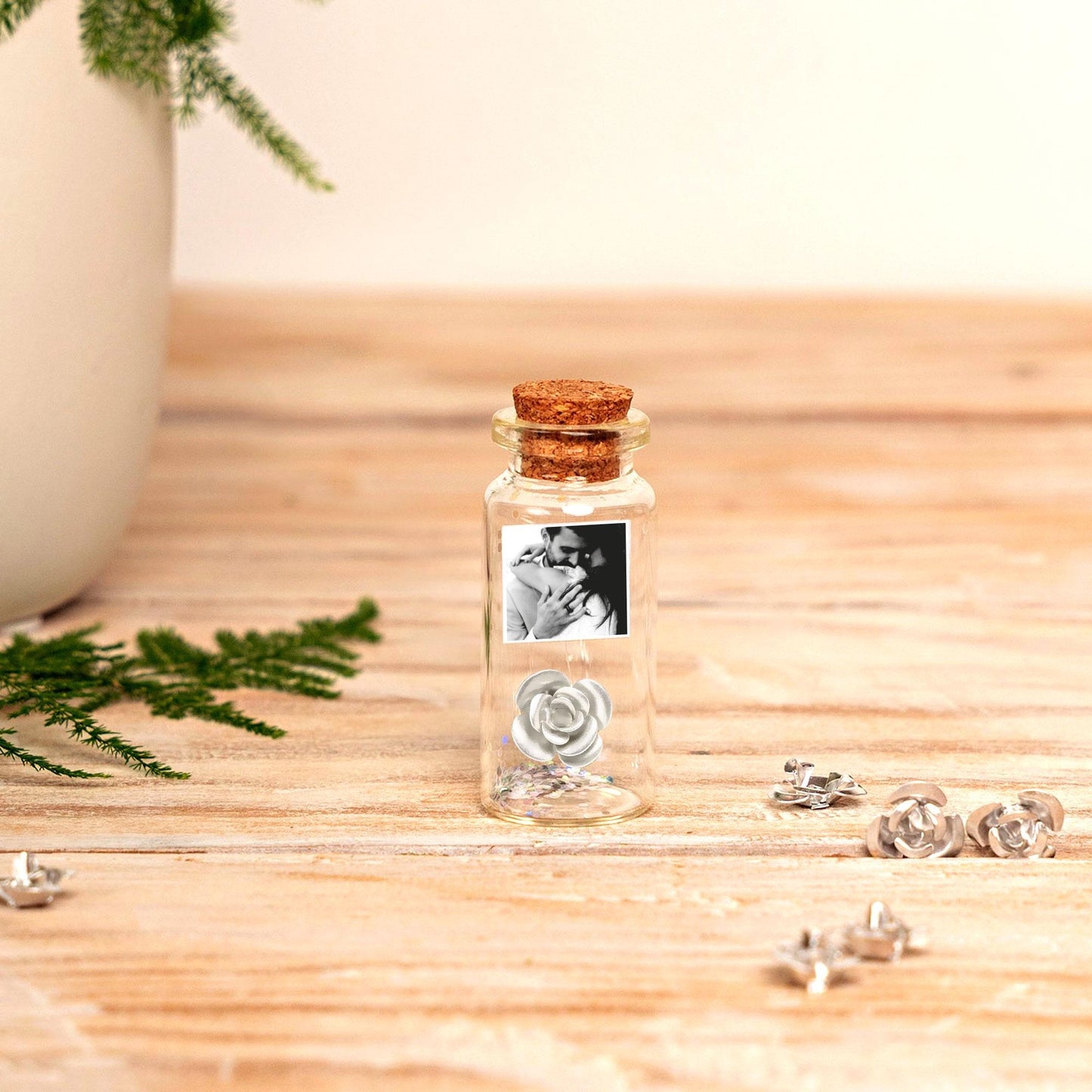 10th Anniversary Aluminum Flower Message Bottle
