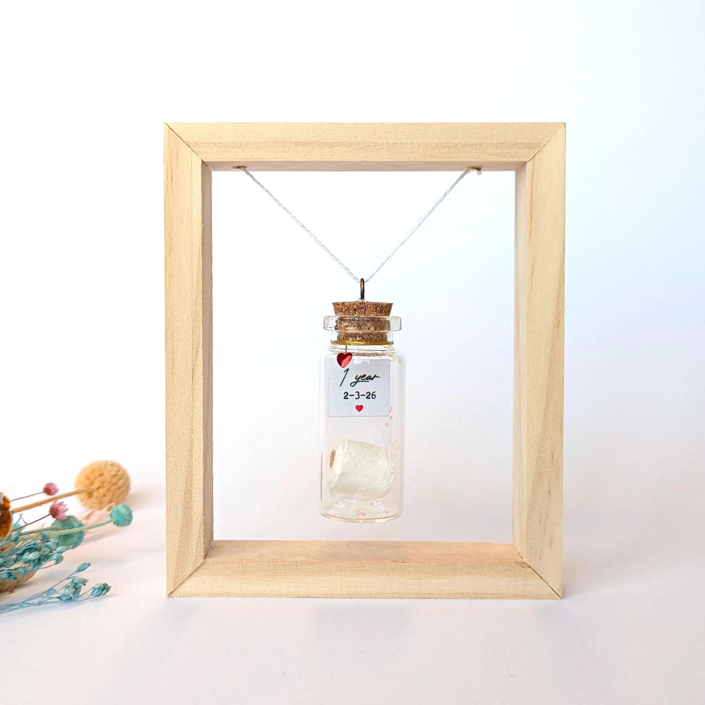 1st Anniversary Paper Roll Message Bottle