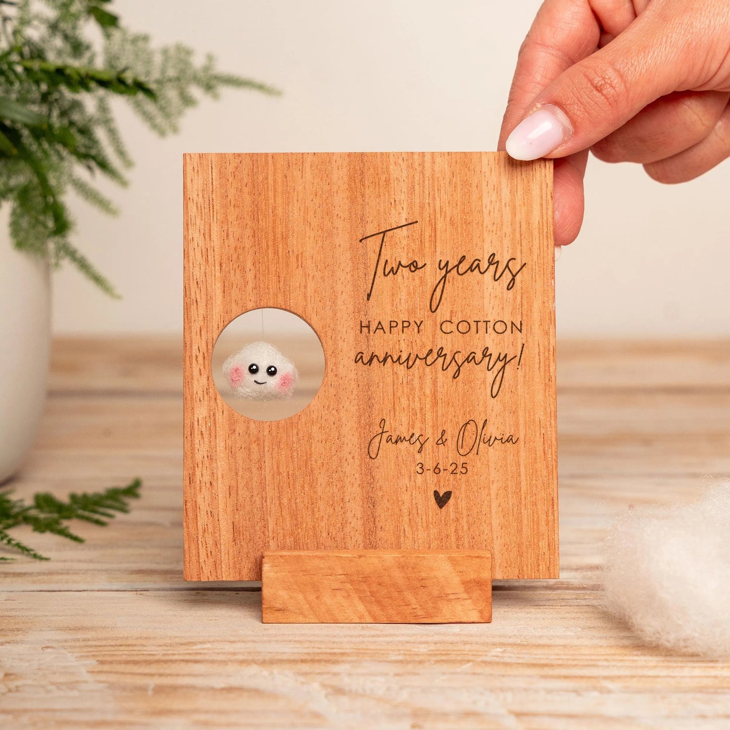 2nd Anniversary Cotton Cloud Card