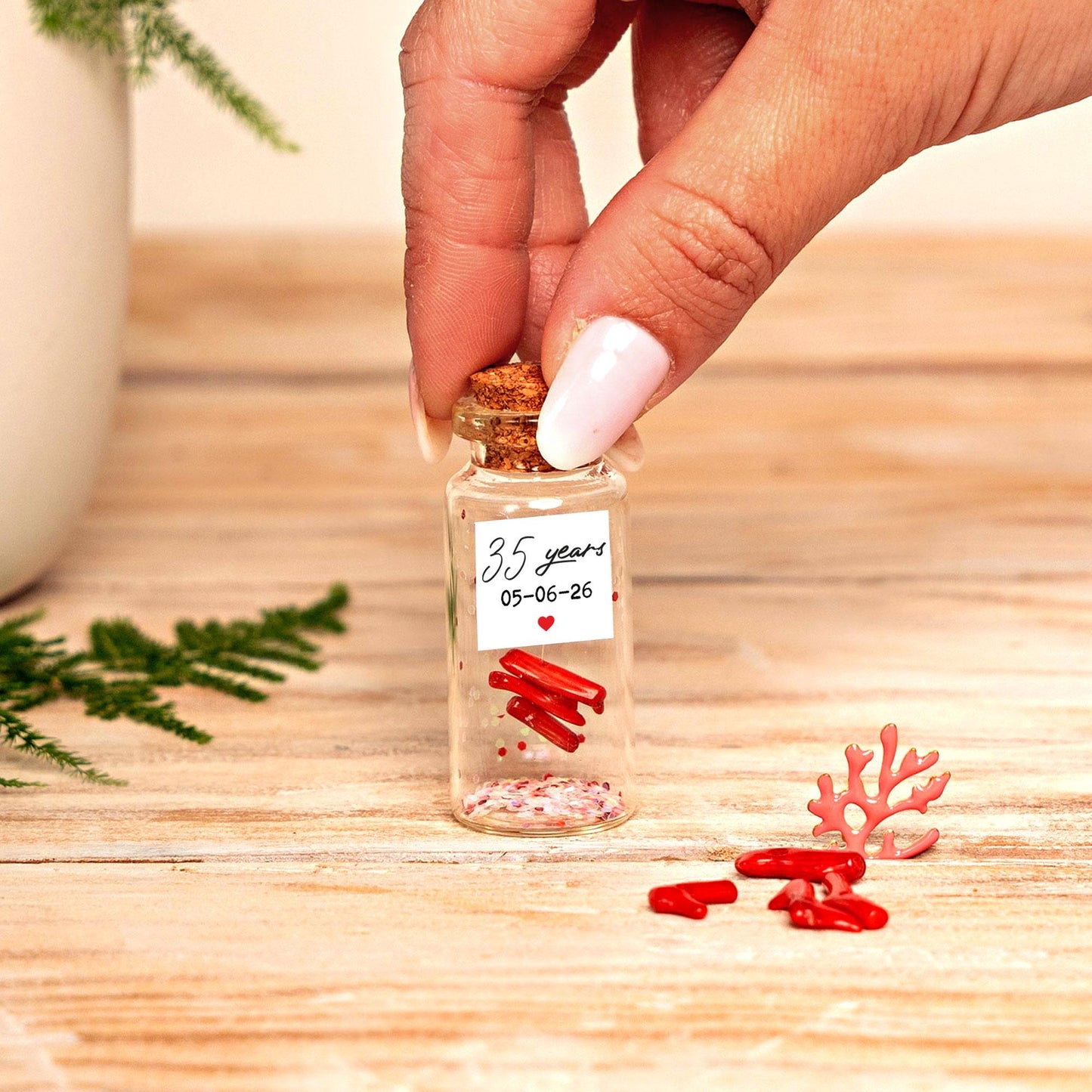 35th Anniversary Coral Message Bottle