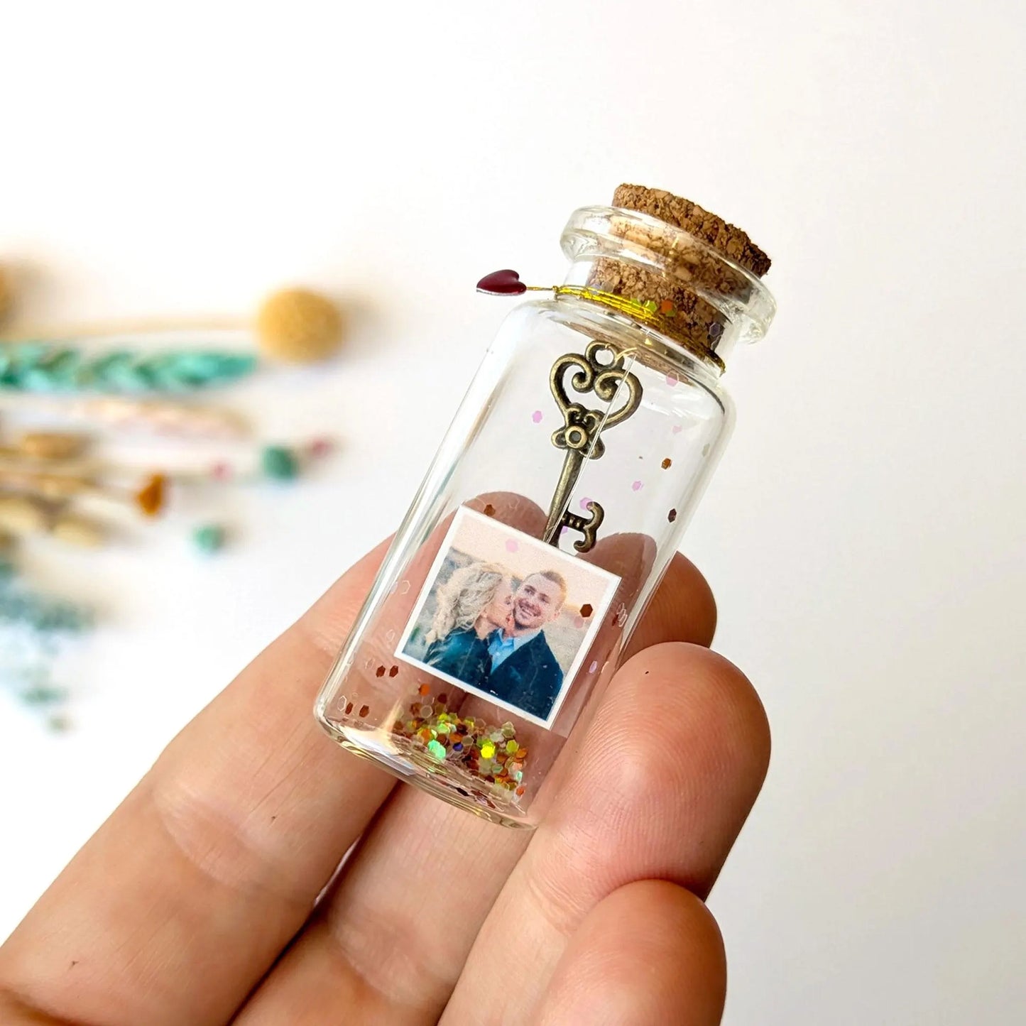 19th Anniversary Bronze Key Message Bottle