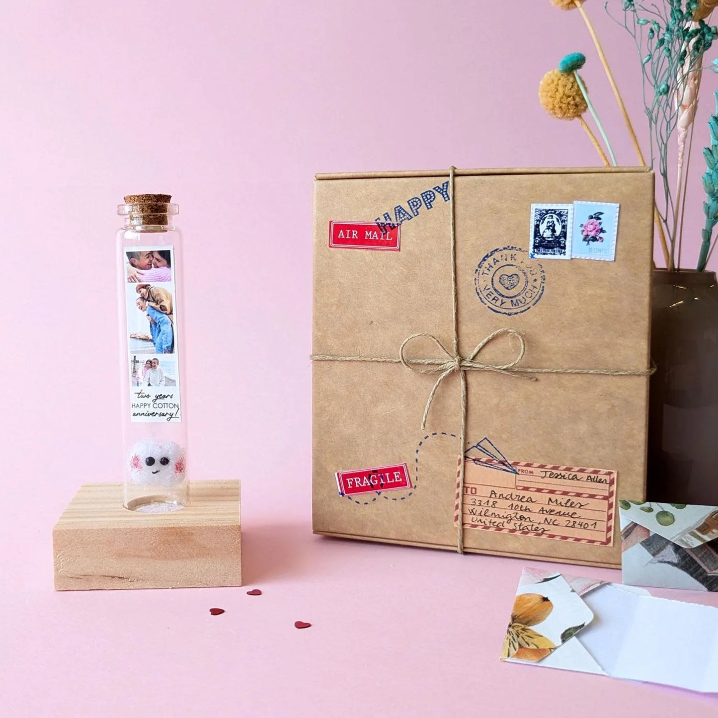 2nd Anniversary Cotton Cloud Message Bottle