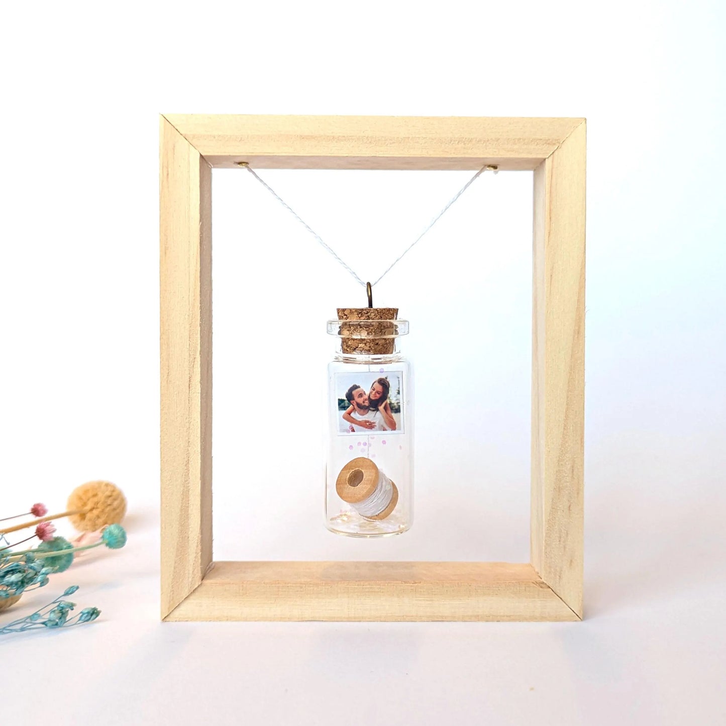 2nd Anniversary Cotton Thread Spool Message Bottle