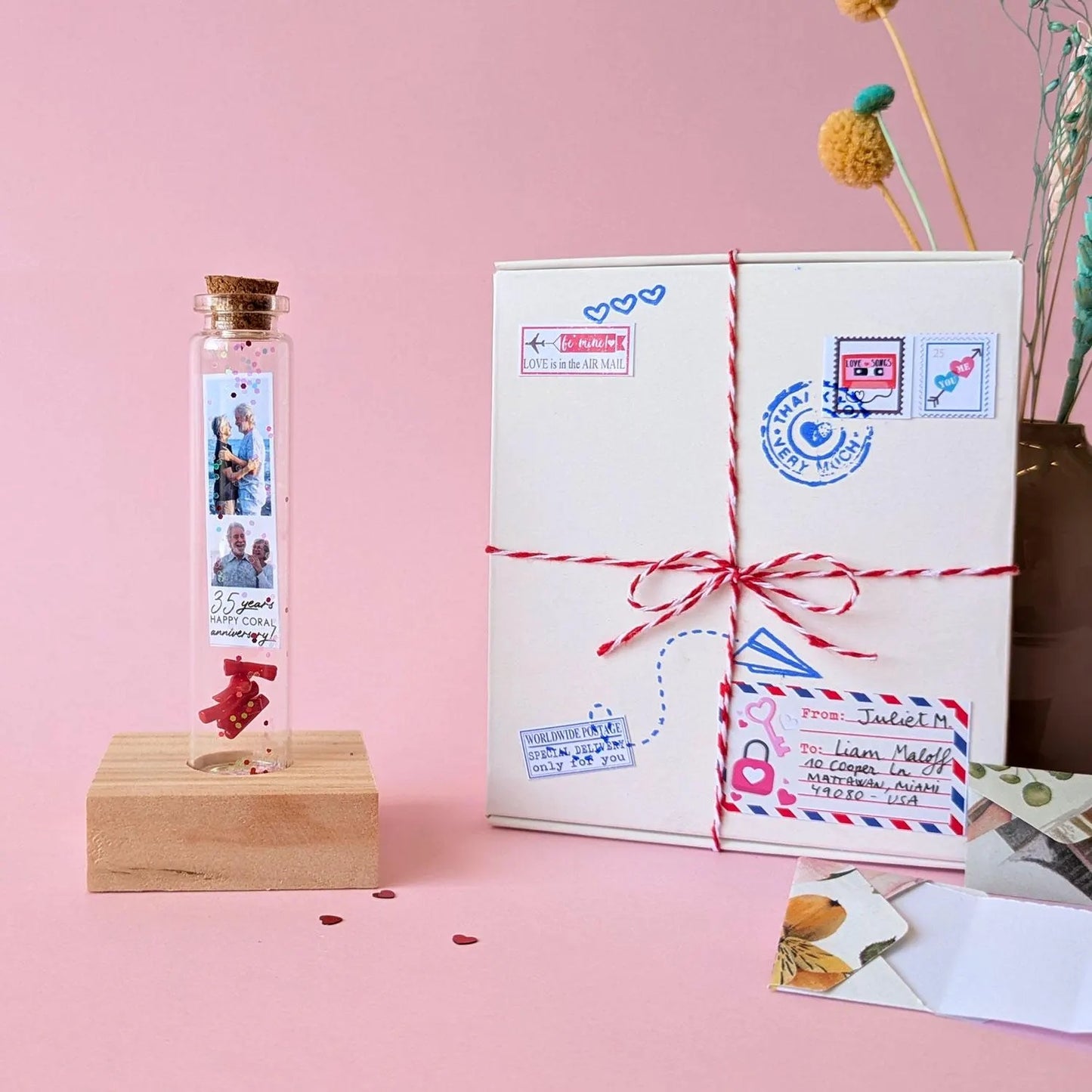 35th Anniversary Coral Message Bottle