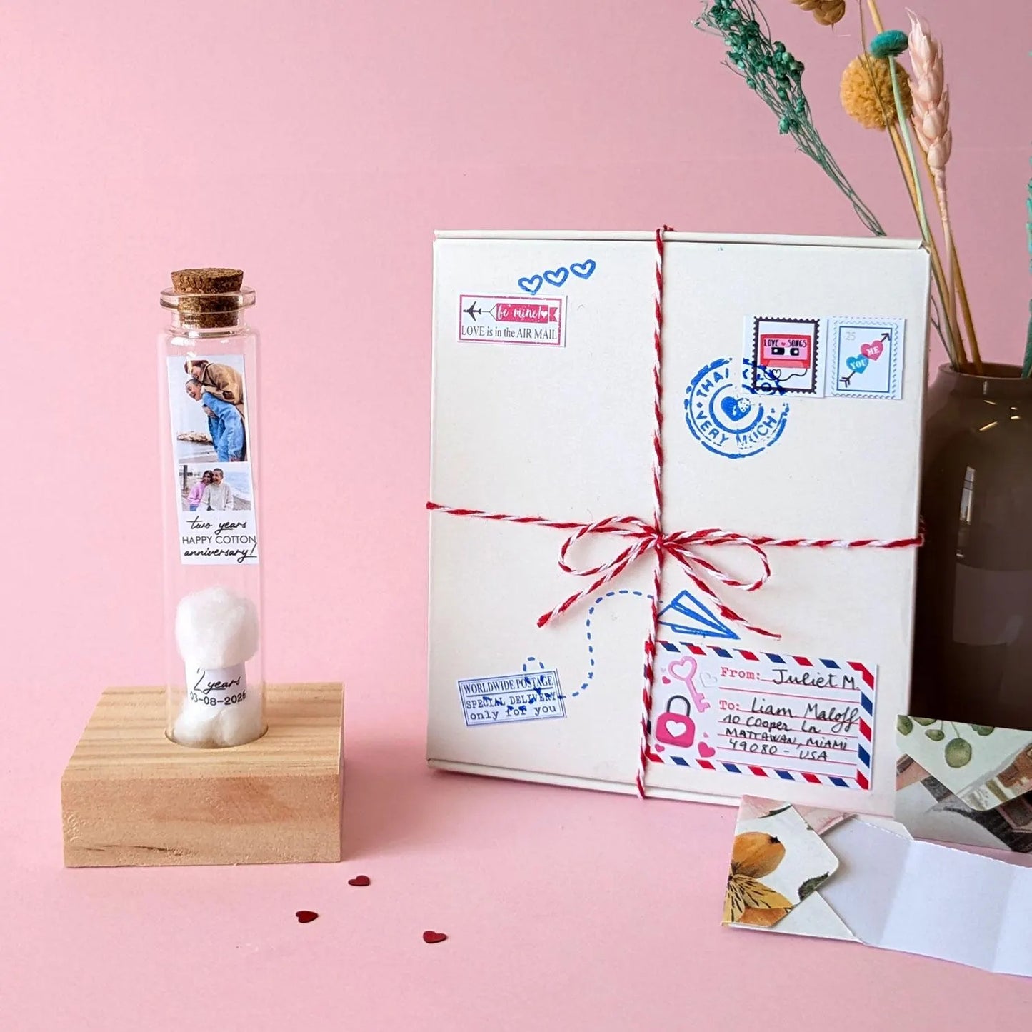 2nd Anniversary Cotton Message Bottle