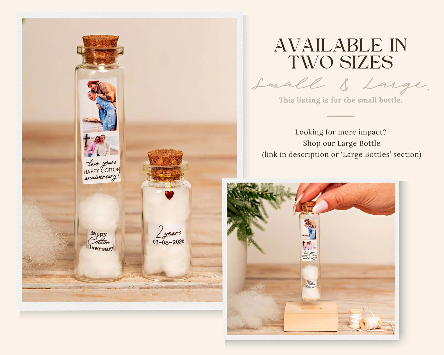 2nd Anniversary Cotton Message Bottle