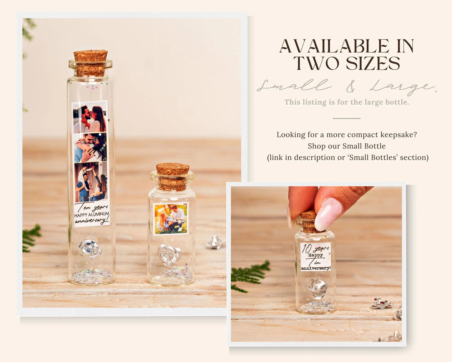 10th Anniversary Aluminum Flower Message Bottle