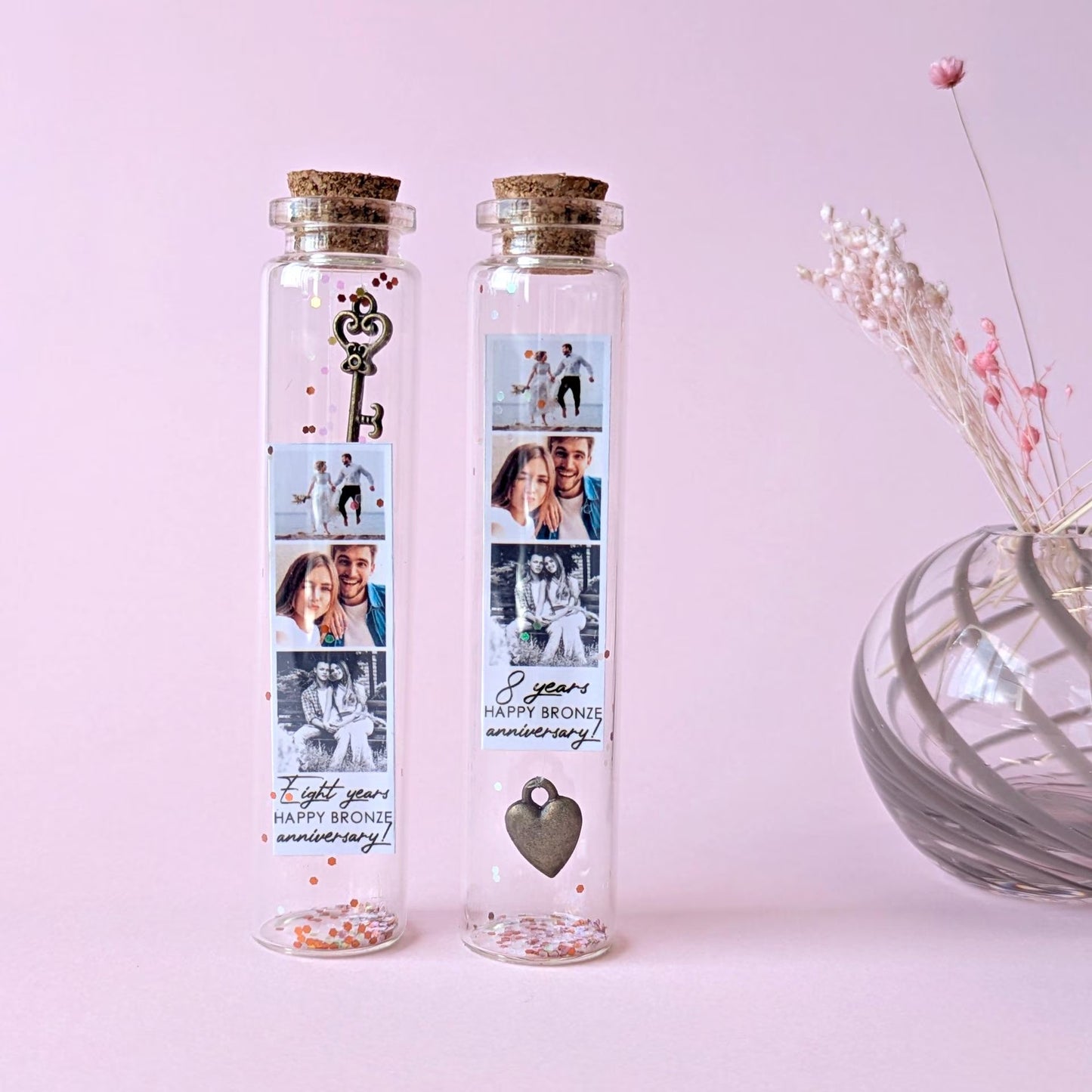8th Anniversary Bronze Key Message Bottle