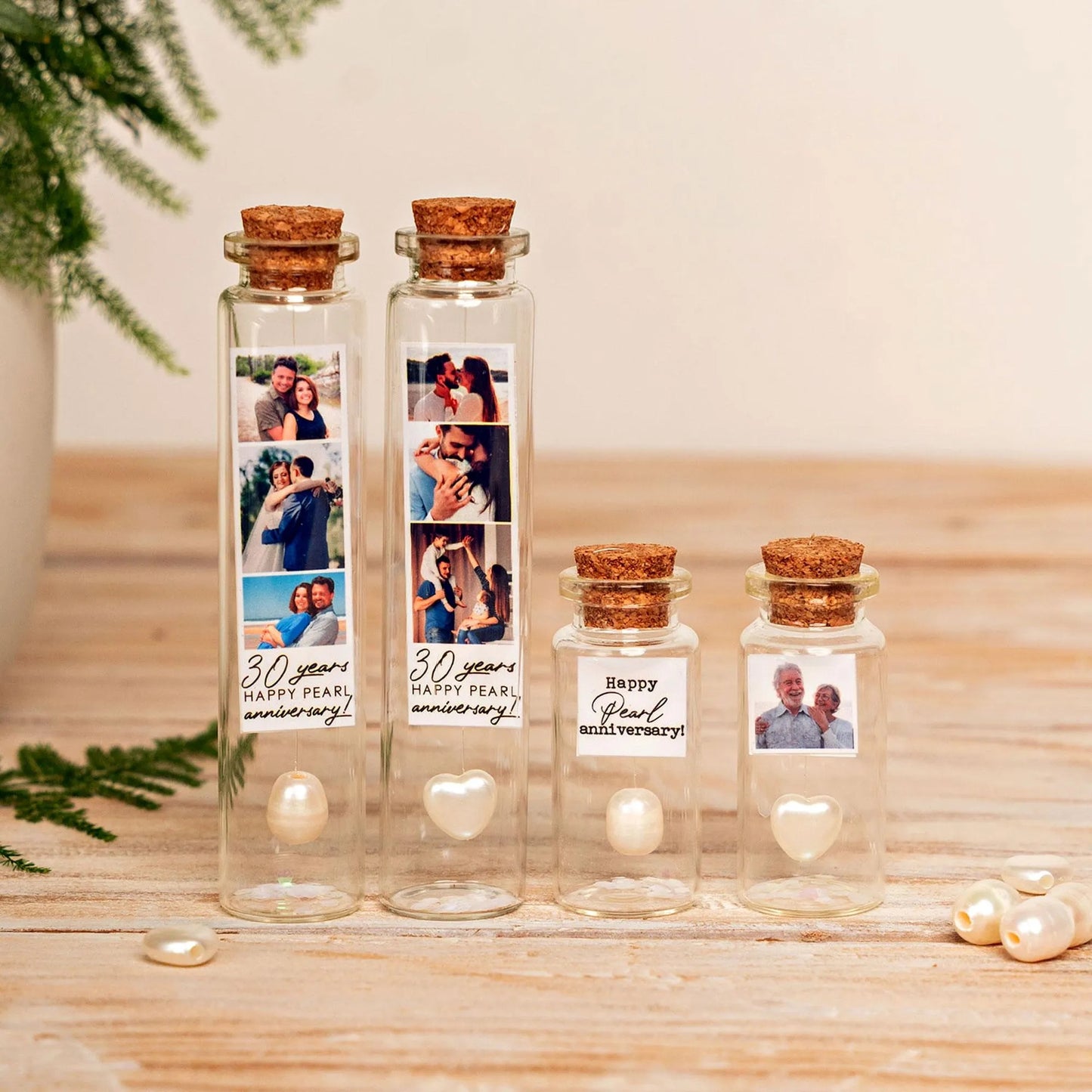 30th Anniversary Pearl Heart Message Bottle