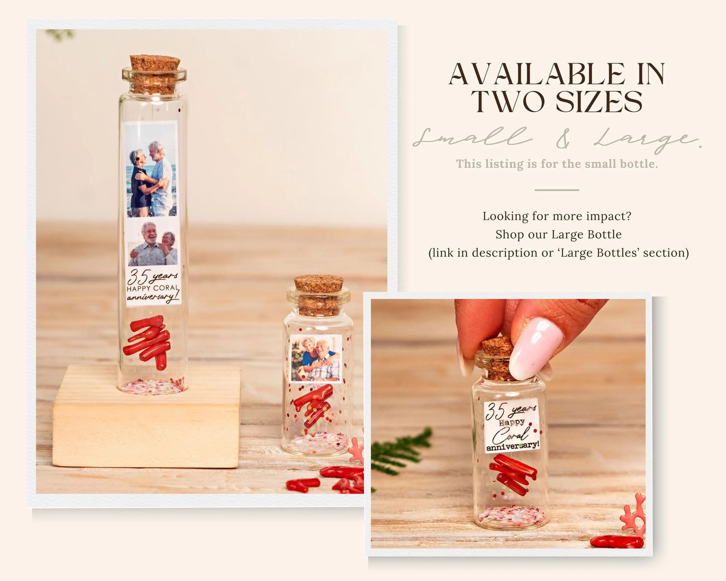 35th Anniversary Coral Message Bottle