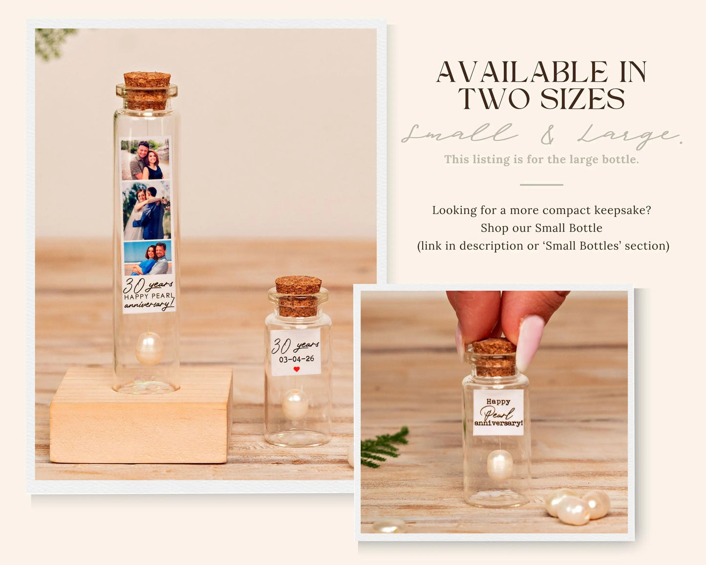 30th Anniversary Natural Pearl Message Bottle