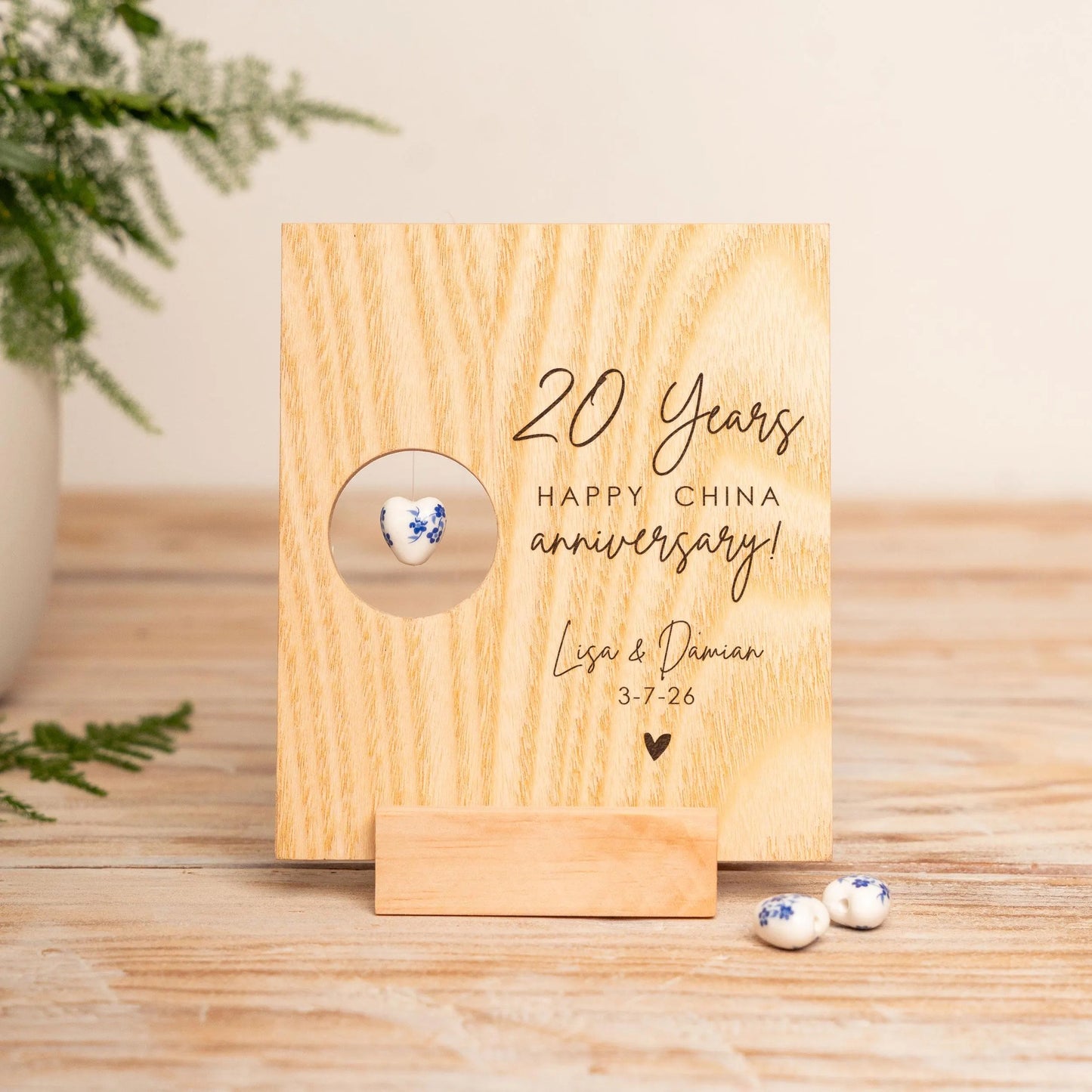 20th Anniversary China Porcelain Card