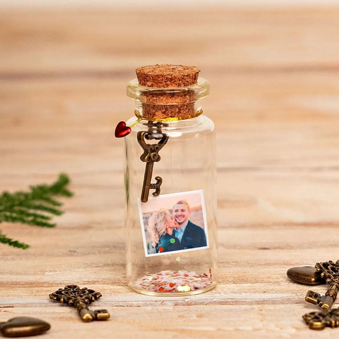 19th Anniversary Bronze Key Message Bottle