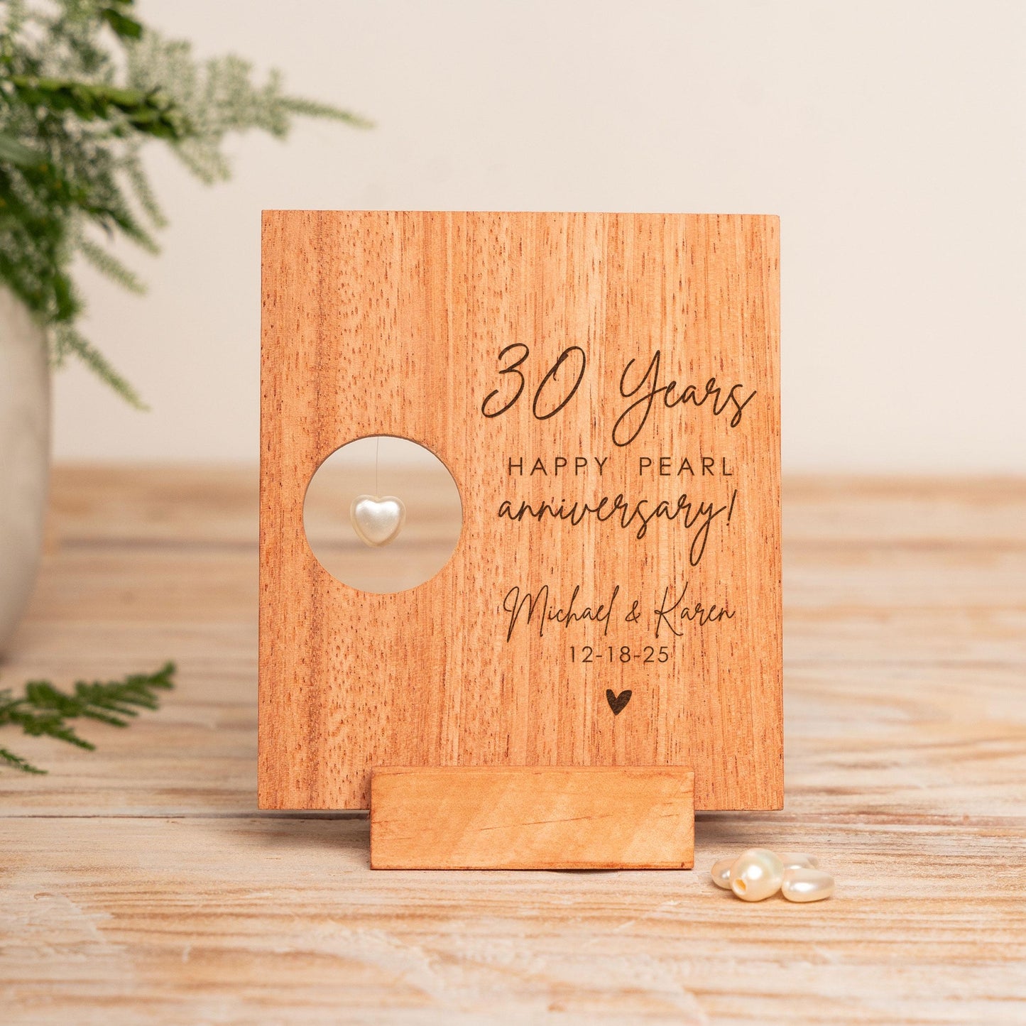 30th Anniversary Pearl Heart Card